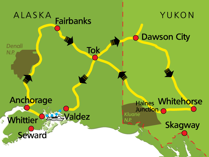 Best of Yukon & Alaska Roundtrip Sightseeing Tour from Anchorage